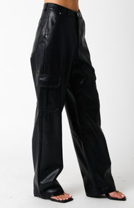 CARGO LEATHER PANTS
