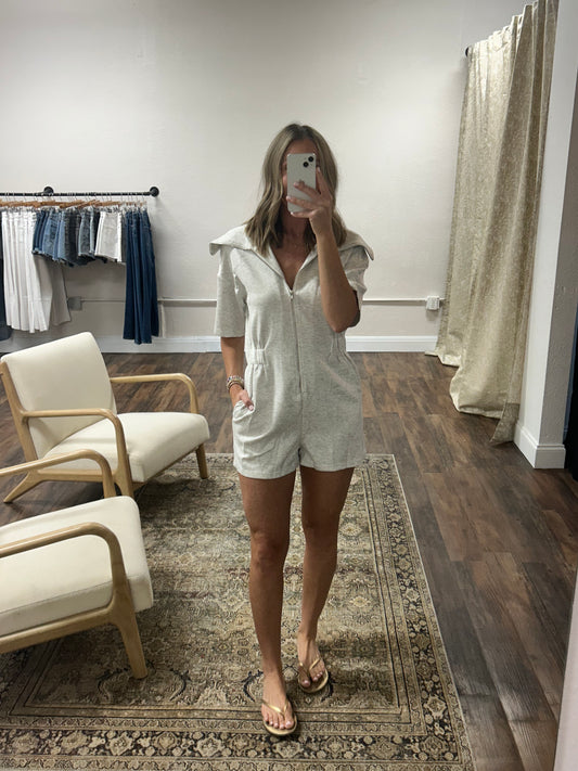 ATHLETIC FRONT ZIP ROMPER