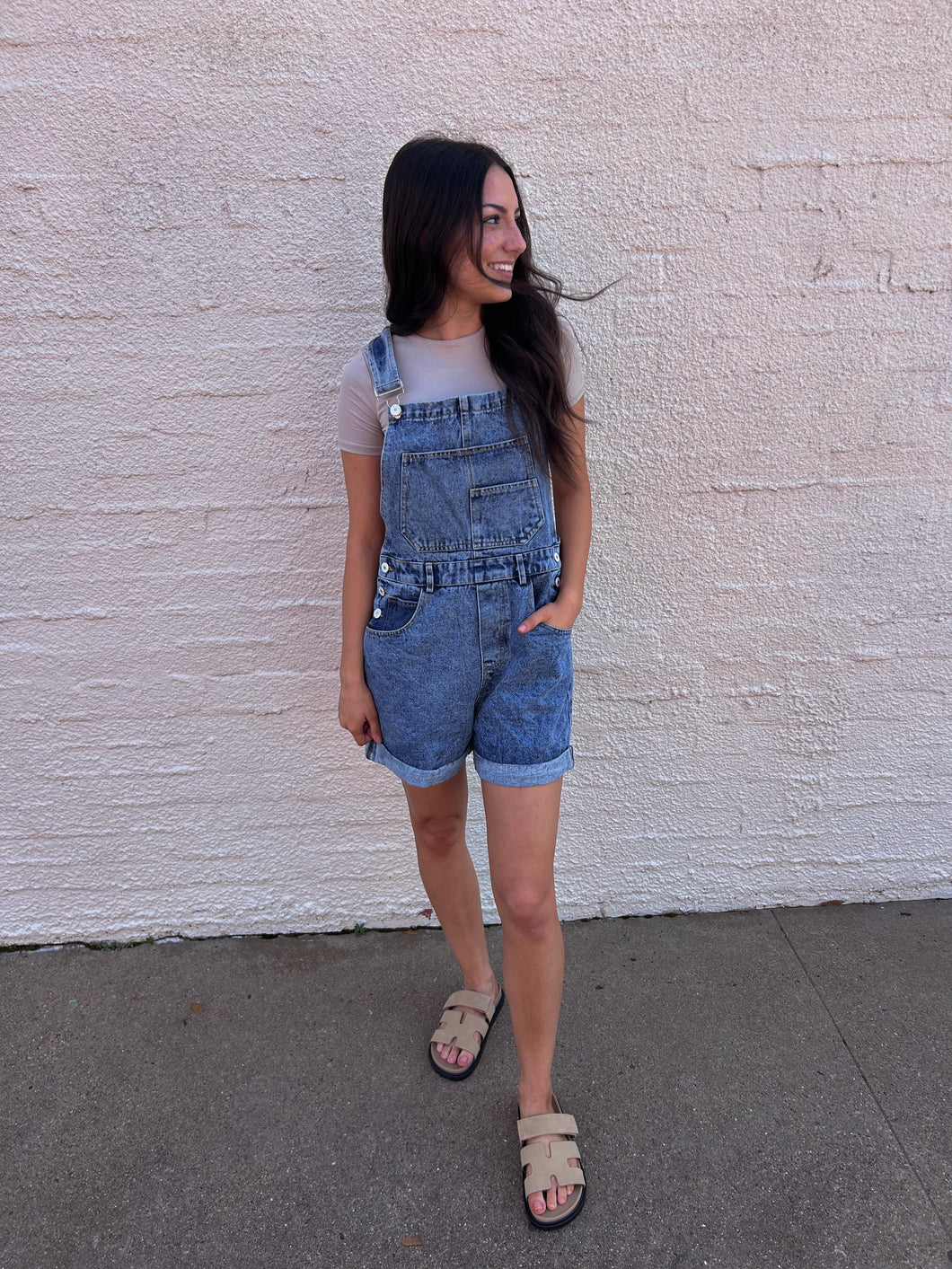 BLUE JEAN OVERALL - SHORTS