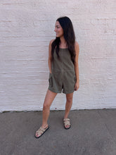 Load image into Gallery viewer, UTILITY ROMPER | OLIVE
