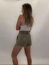 Load image into Gallery viewer, DANI HIGH WAIST SHORTS | OLIVE
